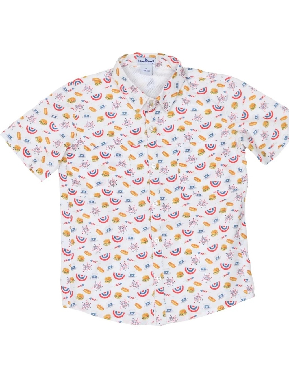Blue quail 4th of july usa independence Day Short Sleeve Shirt performance boys